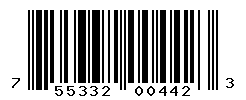 UPC barcode number 755332004423