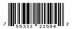 UPC barcode number 755332215942