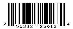 UPC barcode number 755332250134