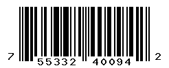 UPC barcode number 755332400942