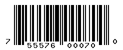 UPC barcode number 755576000700