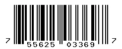 UPC barcode 755625033697