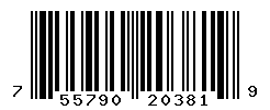 UPC barcode number 755790203819