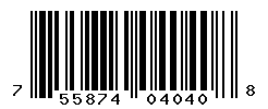 UPC barcode number 755874040408