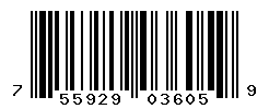UPC barcode number 755929036059