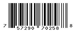 UPC barcode number 757290702588