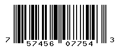 UPC barcode number 757456077543