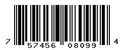 UPC barcode number 757456080994