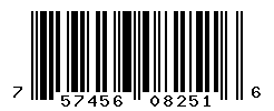 UPC barcode number 757456082516