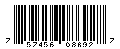 UPC barcode number 757456086927