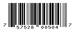 UPC barcode number 757528005047