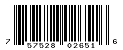 UPC barcode number 757528026516