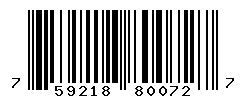 UPC barcode number 759218800727