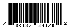 UPC barcode number 760137241782