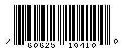 UPC barcode number 760625104100