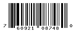 UPC barcode number 760921087480