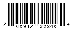 UPC barcode number 760947322404