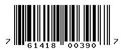 UPC barcode number 761418003907