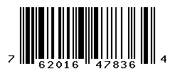 UPC barcode number 762016478364