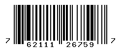 UPC barcode number 762111267597