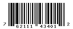 UPC barcode number 762111434012