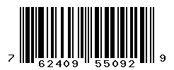 UPC barcode number 762409550929
