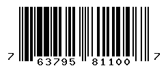 UPC barcode number 763795811007