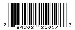 UPC barcode number 764302250173