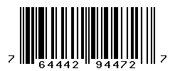 UPC barcode number 764442944727