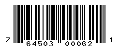 UPC barcode number 764503000621