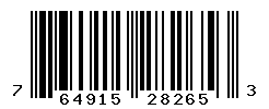 UPC barcode number 764915282653