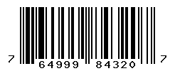 UPC barcode number 764999843207