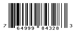 UPC barcode number 764999843283