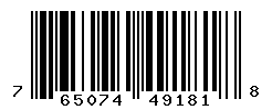 UPC barcode number 765074491818