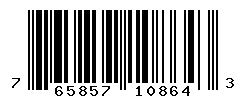 UPC barcode number 765857108643