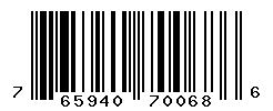 UPC barcode number 765940700686