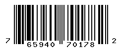 UPC barcode number 765940701782