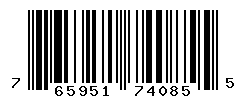 UPC barcode number 765951740855