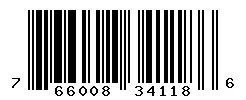 UPC barcode 766008341186