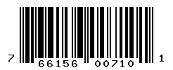 UPC barcode number 766156007101