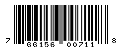 UPC barcode number 766156007118