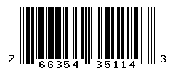 UPC barcode number 766354351143