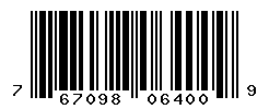 UPC barcode number 767098064009