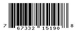 UPC barcode number 767332151908