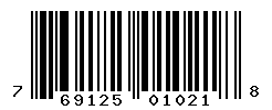 UPC barcode number 769125010218