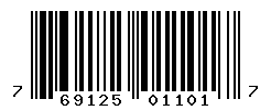 UPC barcode number 769125011017