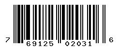 UPC barcode number 769125020316