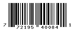 UPC barcode number 772195400841
