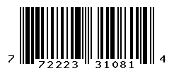 UPC barcode number 772223310814