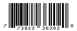 UPC barcode number 773822362020